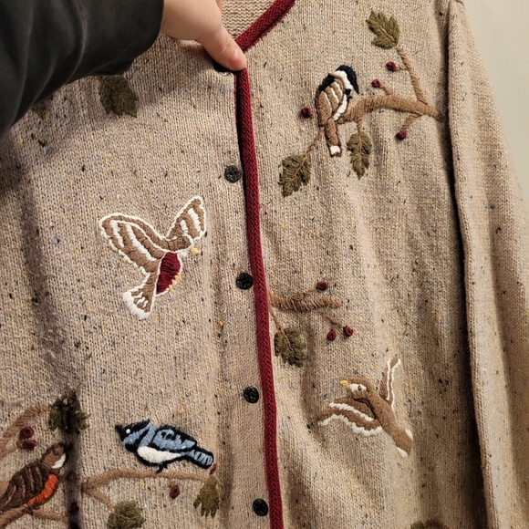 Christopher & Banks Hand Embroidered Birds Cardigan - Picture 5 of 10